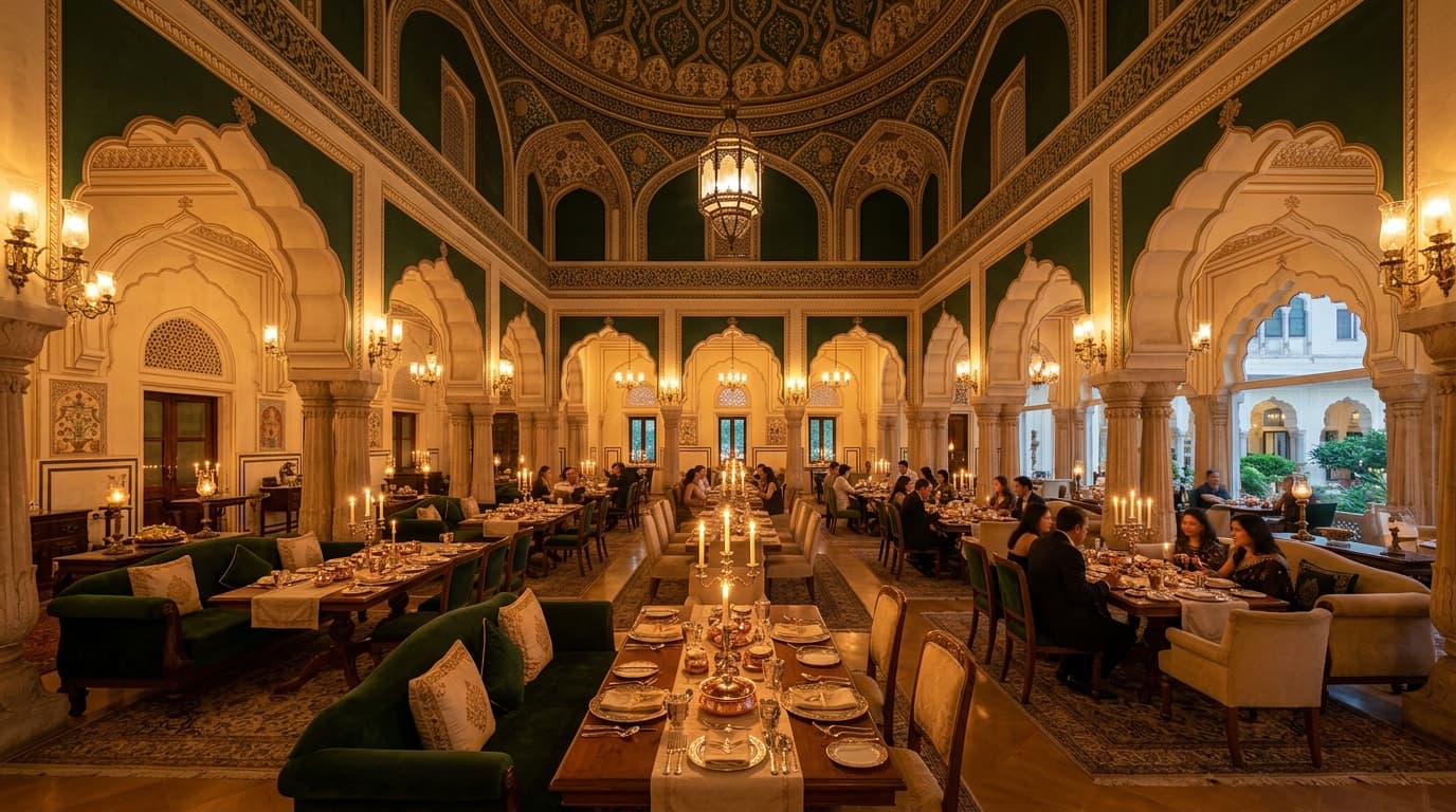 Naushijaan Restaurant luxury interior dining ambience in Hazratganj Lucknow